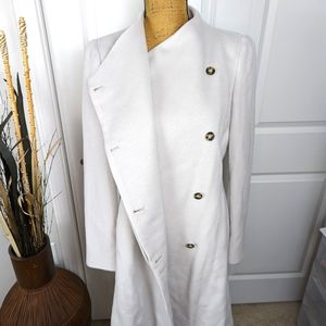 Armani Collezioni White Rabbit Wool Pea Coat